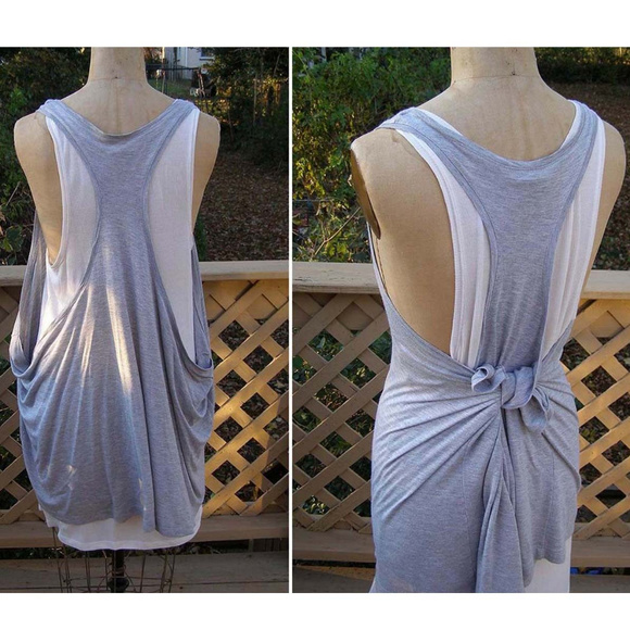 H&M Lagenlook draped Double Layer Tank dress sz L - Picture 5 of 13